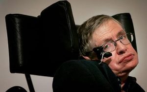 FILE - Stephen Hawking...LONDON - (FILE) Professor Stephen Hawking delivers his speech at the release of the 